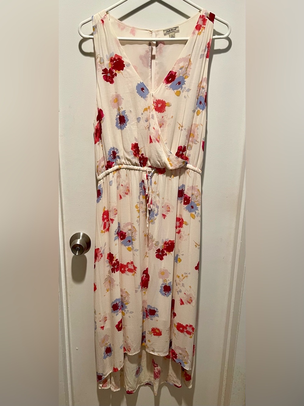 Lucky Brand Cream Floral Sleeveless Hi-Lo Dress L
